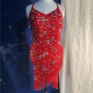 Precious Formals Red Asymmetrical Dress